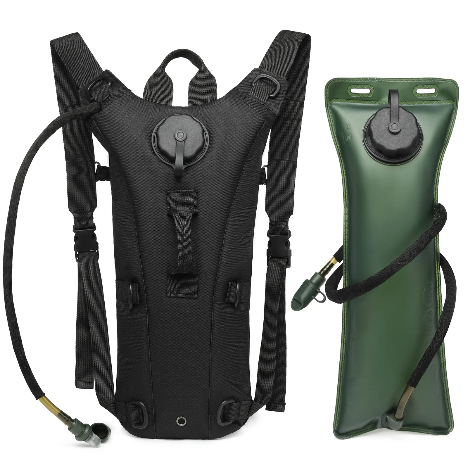 Urban Backpack Tactical - กระเป๋าเป้สะพายหลังทางยุทธวิธีแบบทหารพร้อมถุงน้ำกันน้ำขนาด 3 ลิตร สำหรับวิ่ง จ็อกกิ้ง ปั่นจักรยาน